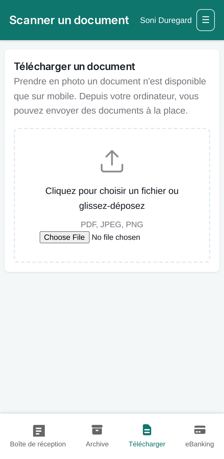 Ajout d'un document depuis le mobile